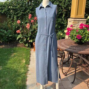 Option Elle Slvless Maxi Shirt Dress Blue S